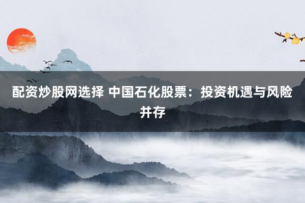 配资炒股网选择 中国石化股票：投资机遇与风险并存
