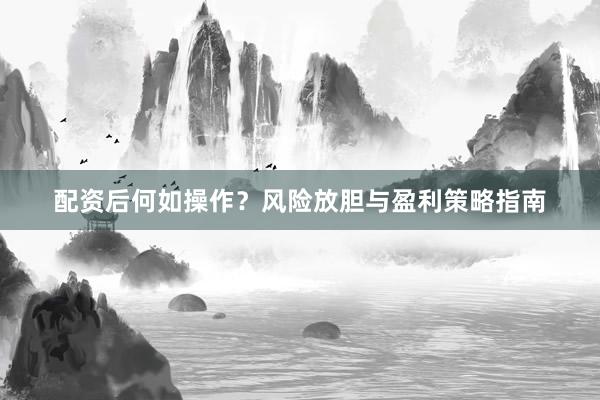 配资后何如操作？风险放胆与盈利策略指南