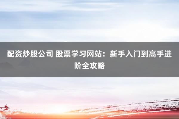 配资炒股公司 股票学习网站：新手入门到高手进阶全攻略