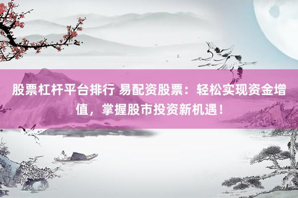股票杠杆平台排行 易配资股票：轻松实现资金增值，掌握股市投资新机遇！