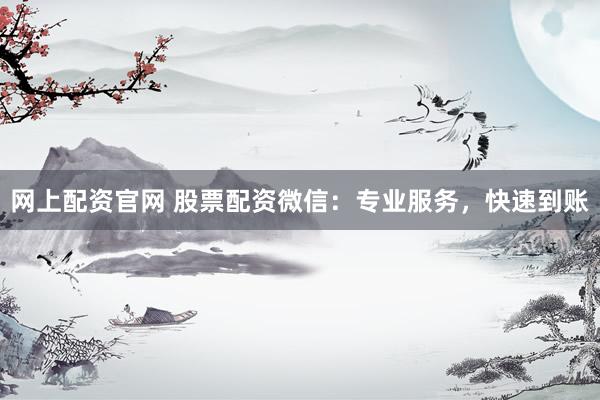 网上配资官网 股票配资微信:专业服务,快速到账
